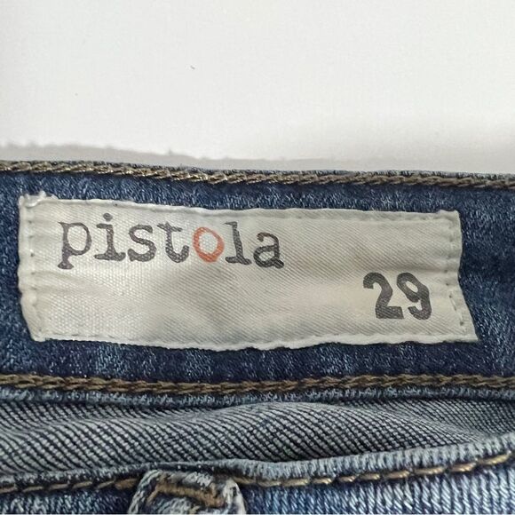 Pistola Tory Destroyed Denim Jean Joggers 29 Whiskered Soft Ankle Jeans - Picture 9 of 11